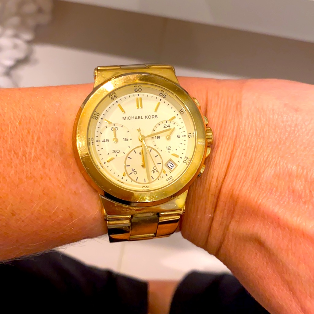 Michael Kors Gold-Tone Chronograph Watch With Cream Dial